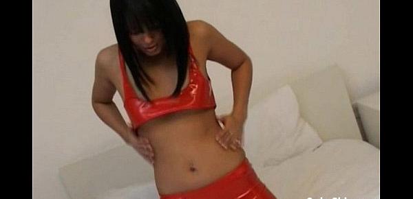  My shiny red PVC panties are going to make you sup38e3er hard